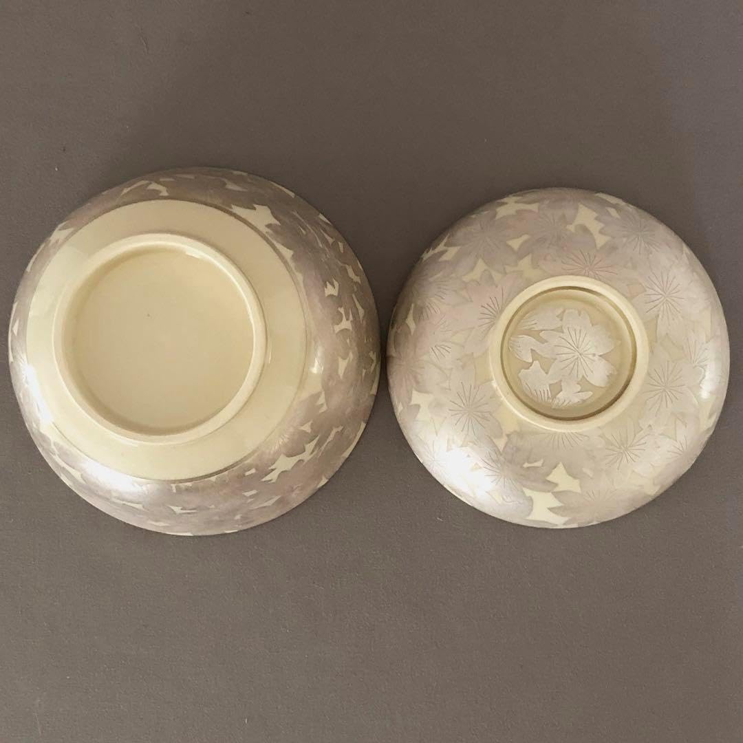 手描き銀彩桜蓋向5客 手描き銀彩桜蓋向5客 手描き銀彩桜蓋向5客